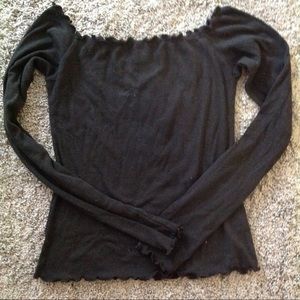 Black off the shoulder long sleeve